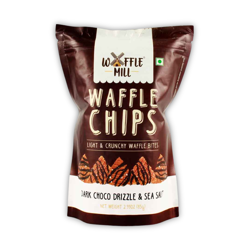 WAFFLE CHIPS DARK CHOCO DRIZZLE & SEA SALT