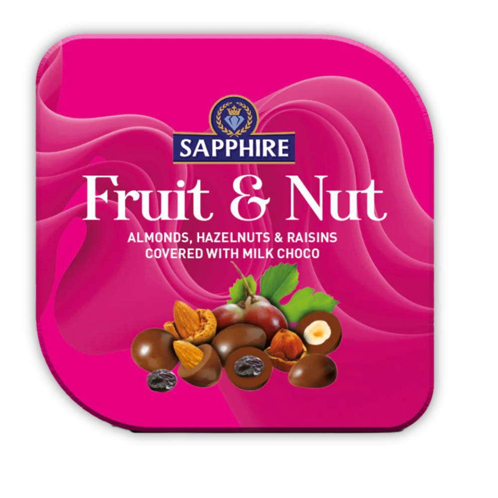 Sapphire Square Tin Fruit & Nuts 90g