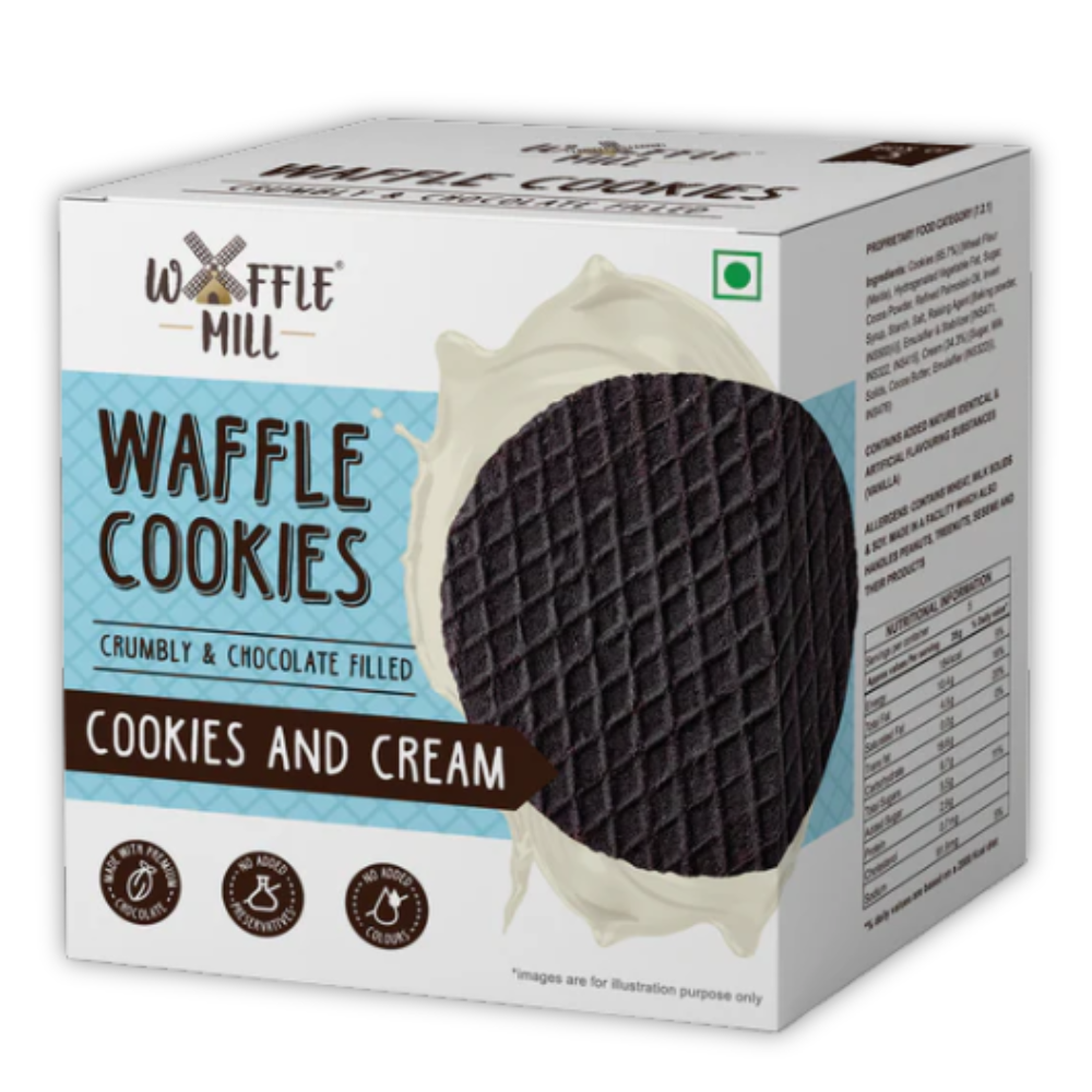 WAFFLE COOKIES COOKIES & CREAM PACK OF 5