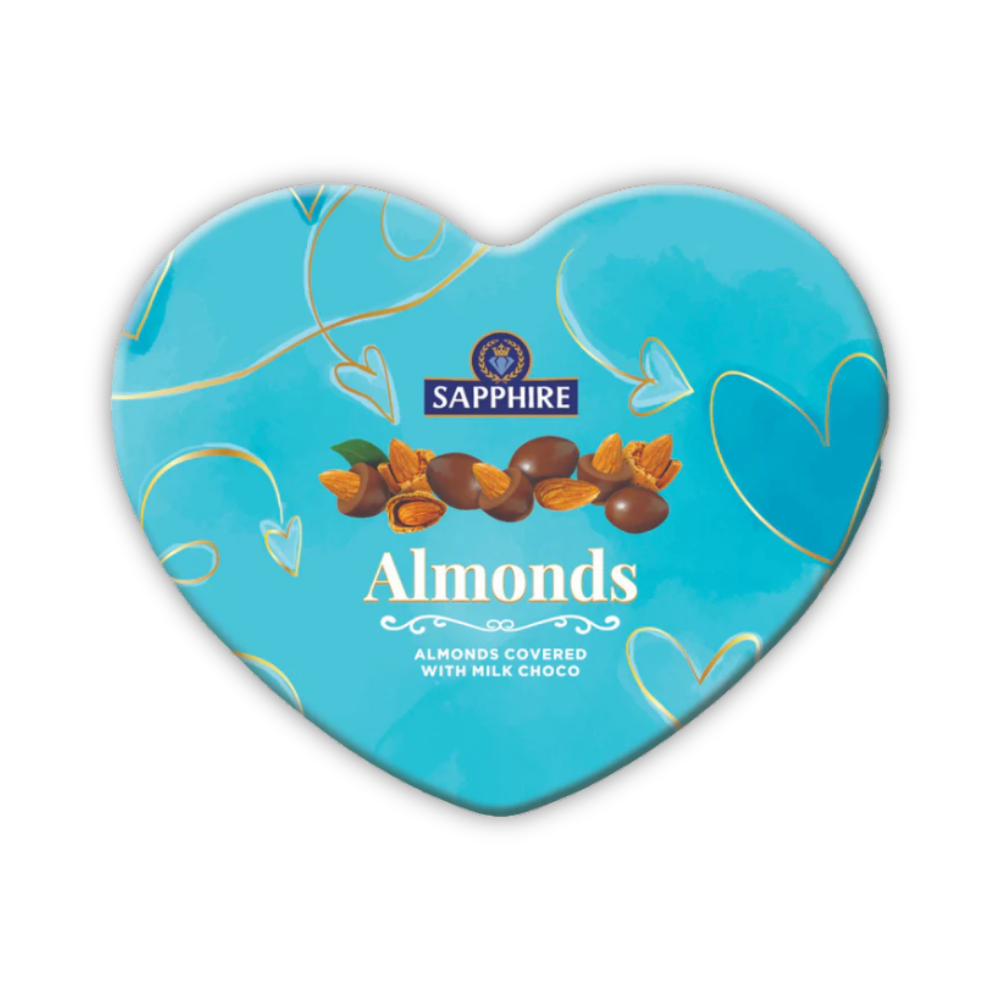 Sapphire Heart Tin Almond 160g