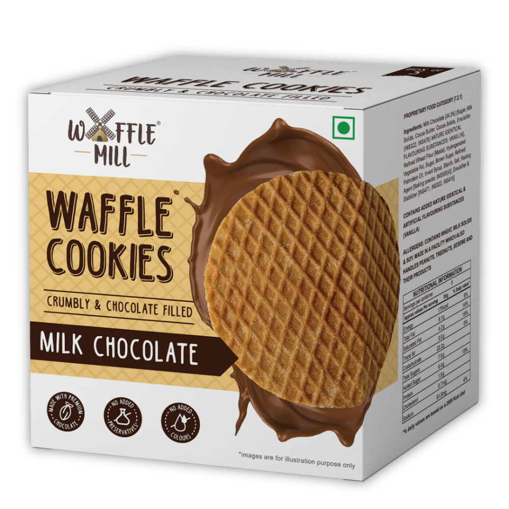 WAFFLE COOKIES MILK CHOCOLATE PACK OF 5