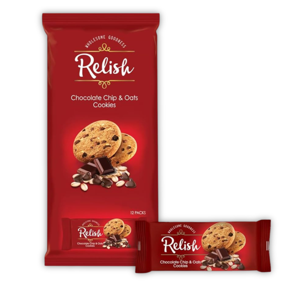RELISH CHOCOCHIP & OATS COOKIES 12X12X42G