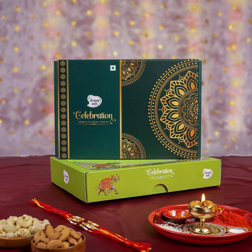 Delightful Box Natural Almonds 200g | Chocolate Paan 200g | Party Snack 160g